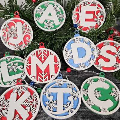 Personalized Wooden Letter Ornaments | Christmas Gifts | Holiday Decor