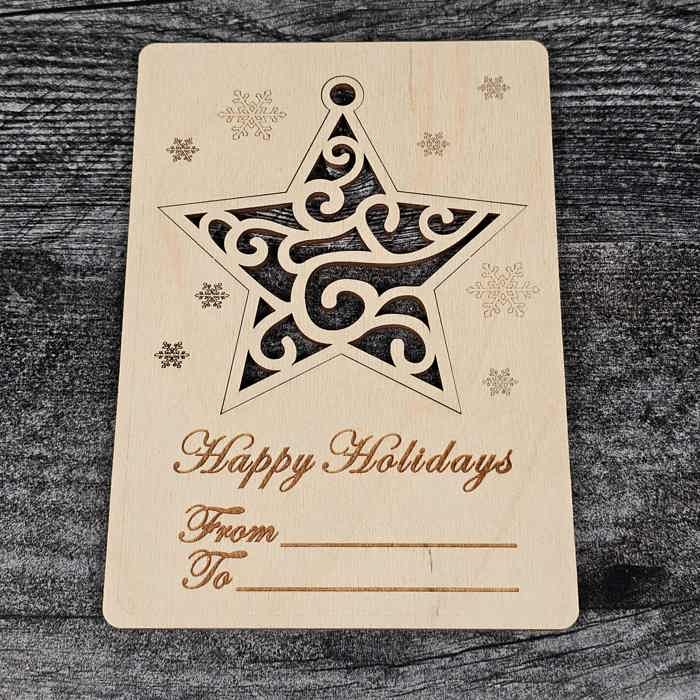 Pop-Out Wooden Christmas Ornament Cards