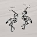 Flamingo Halloween Skeleton Earrings