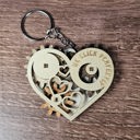  Wooden Heart Gear Keychain | Fidget Spinner | Personalized Valentine Gift