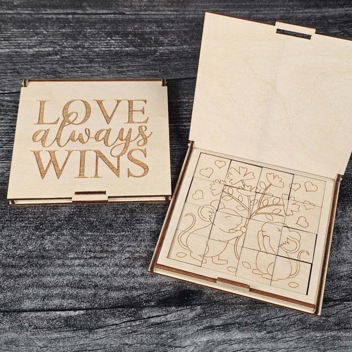 Valentine’s Day Wooden Puzzle | Unfinished DIY Coloring Activity