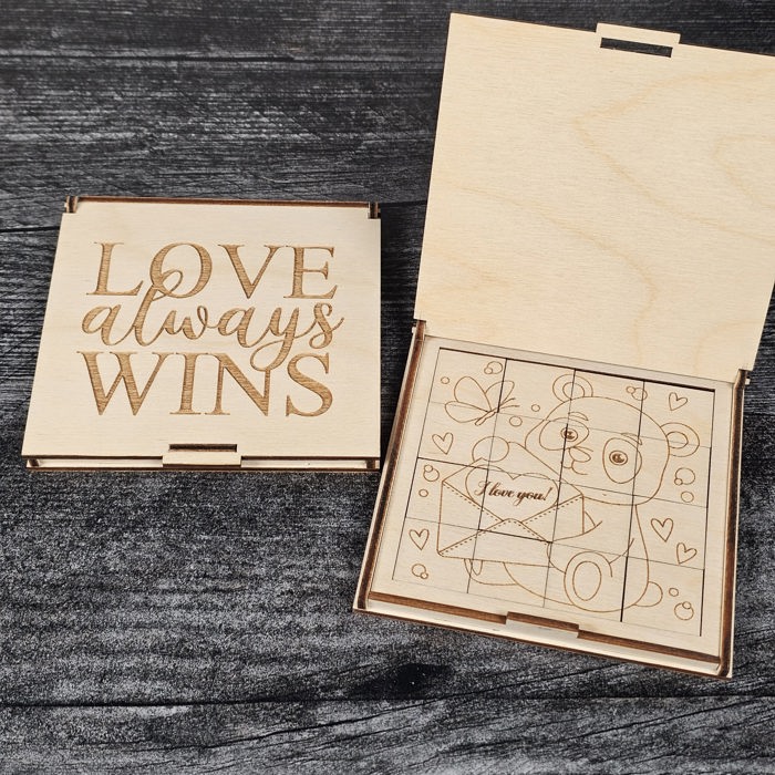 Valentine’s Day Wooden Puzzle | Unfinished DIY Coloring Activity