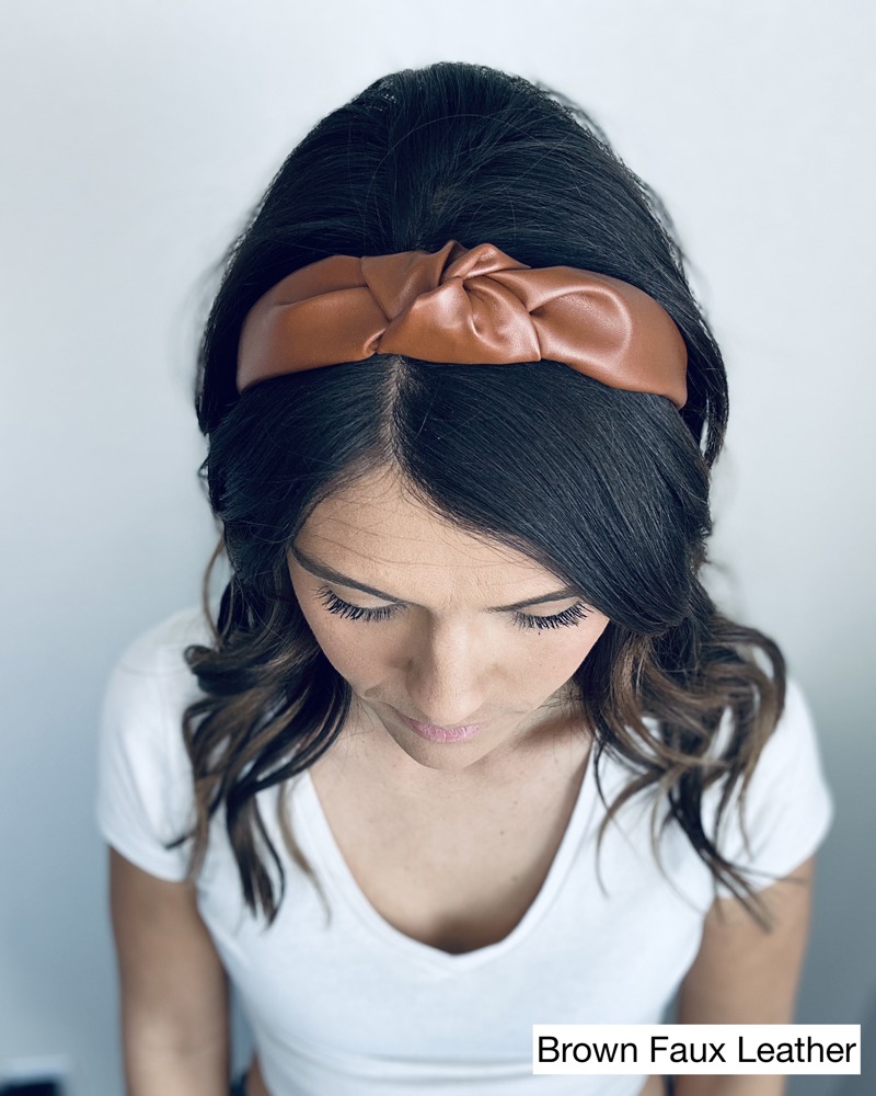 Faux Leather Hard Knotted Headbands