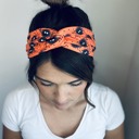 Spider Eyes TWIST Orange Halloween Headbands, Stretchy Halloween Headbands