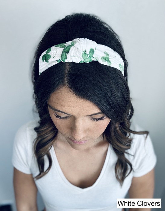 St Patricks Day Headbands, Green, Clover Headbands 