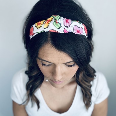 Valentine's Day Hard Headbands, Fits Kids and Adults, Conversation Hearts