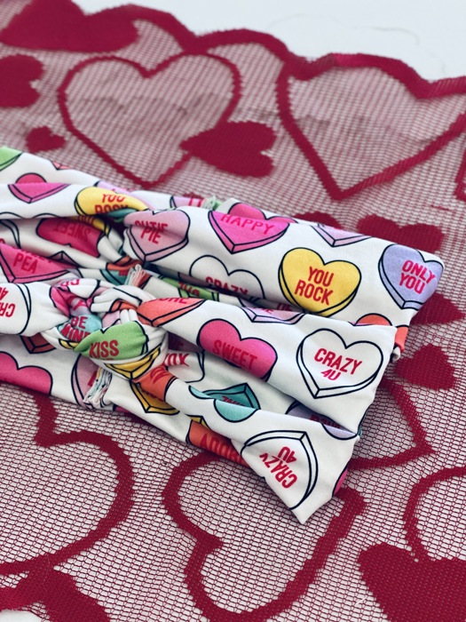 Valentine's Sailorknot Headbands, Conversation Hearts