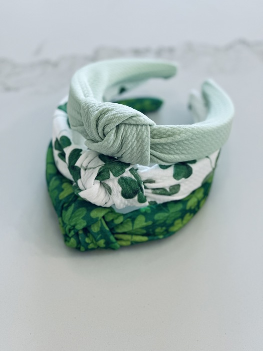 St Patricks Day Headbands, Green, Clover Headbands 