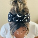 Moon & Stars SAILORKNOT Black Halloween Headbands, Stretchy Halloween Headbands