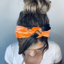 Orange Tie Dye Orange Halloween Headbands, Stretchy Halloween Headbands