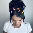 Smiley Pumpkins TWIST Black Halloween Headbands, Stretchy Halloween Headbands