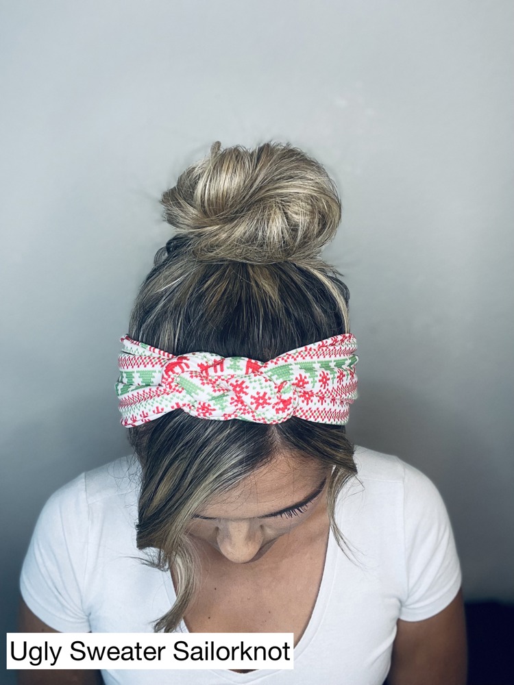 Christmas Chunky Sailorknot and Twist Headbands