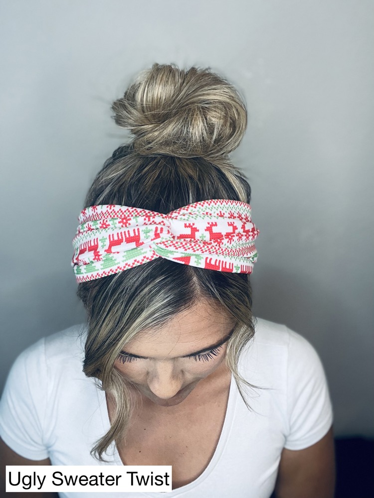 Christmas Chunky Sailorknot and Twist Headbands