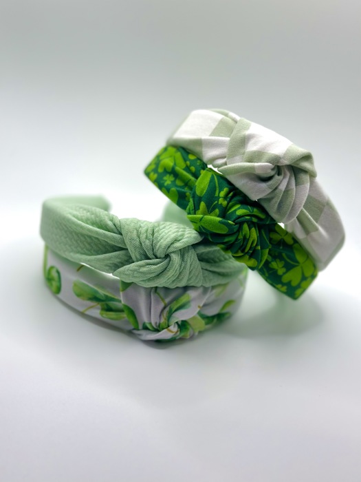 St Patricks Day Headbands, Green, Clover Headbands 