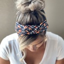 Black Plaid W/ Pumpkins SAILORKNOT Black Halloween Headbands, Stretchy Halloween Headbands