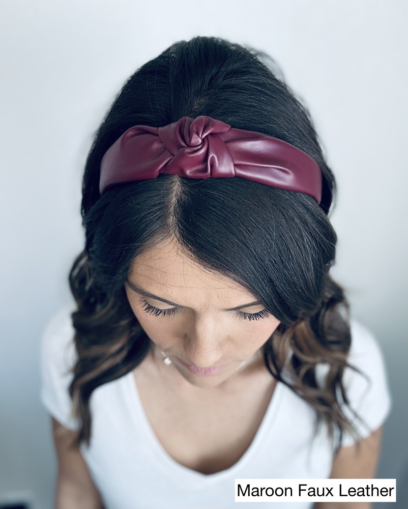 Faux Leather Hard Knotted Headbands