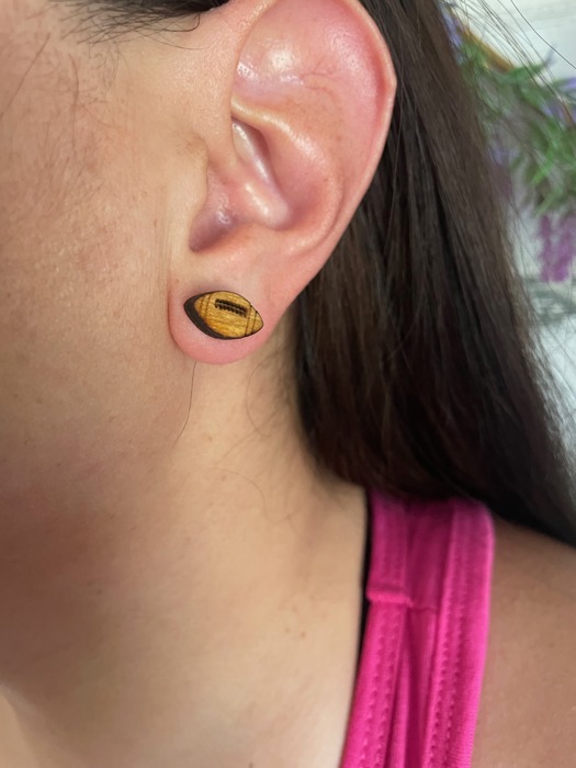 Football Wood Earrings