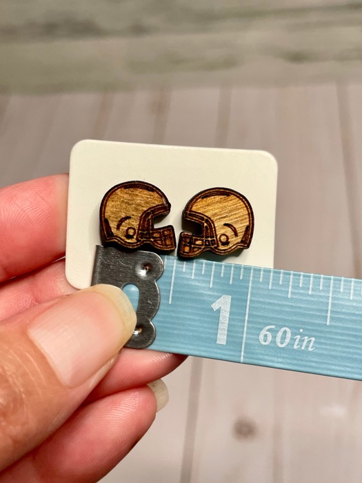 Football Wood Earrings