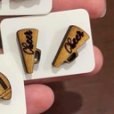 Cheer Football Wood Earrings