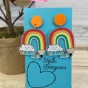 Rainbow Teacher Aide Dangle Earrings