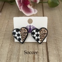 Soccer Sport Leopard Earrings