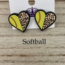 Softball Sport Leopard Earrings