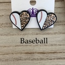 Baseball Sport Leopard Earrings