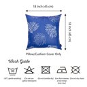 Blue & White 1 cover Nautical Coastal Reef Decorative Single Throw Pillow Cover 18" in. x 18" in. Square