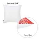 Red & White 1 cover Nautical Coastal Reef Decorative Single Throw Pillow Cover 18" in. x 18" in. Square Red & White