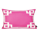 Lumbar 12" x 20" Pink & White Decorative Geometric Single Throw Pillow Cover for Couch, Bedding