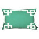 Lumbar 12" x 20" Green & White Decorative Geometric Single Throw Pillow Cover for Couch, Bedding