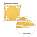 Square 18" x 18" Yellow & White Decorative Geometric Single Throw Pillow Cover for Couch, Bedding