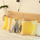 Square 18" x 18" Yellow & White Decorative Geometric Single Throw Pillow Cover for Couch, Bedding