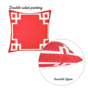 Square 18" x 18" Red & White Decorative Geometric Single Throw Pillow Cover for Couch, Bedding