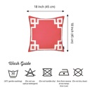 Square 18" x 18" Red & White Decorative Geometric Single Throw Pillow Cover for Couch, Bedding