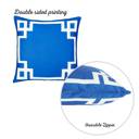 Square 18" x 18" Blue & White Decorative Geometric Single Throw Pillow Cover for Couch, Bedding