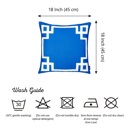 Square 18" x 18" Blue & White Decorative Geometric Single Throw Pillow Cover for Couch, Bedding