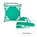 Square 18" x 18" Green & White Decorative Geometric Single Throw Pillow Cover for Couch, Bedding