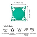 Square 18" x 18" Green & White Decorative Geometric Single Throw Pillow Cover for Couch, Bedding