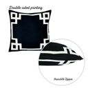 Square 18" x 18" Black & White Decorative Geometric Single Throw Pillow Cover for Couch, Bedding