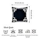 Square 18" x 18" Black & White Decorative Geometric Single Throw Pillow Cover for Couch, Bedding