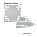 Square 18" x 18" Gray & White Decorative Geometric Single Throw Pillow Cover for Couch, Bedding