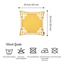 Square 20" x 20" Yellow & White Decorative Geometric Single Throw Pillow Cover for Couch, Bedding