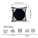 Square 20" x 20" Black & White Decorative Geometric Single Throw Pillow Cover for Couch, Bedding