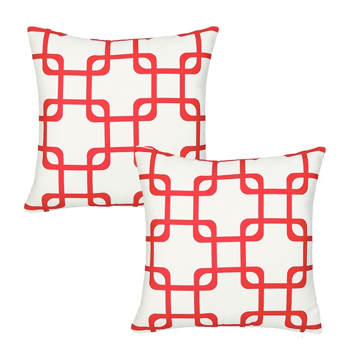 Decorative Geometric Set of 2 Throw Pillow Cover 18" in. x 18" in. Square for Couch, Bedding