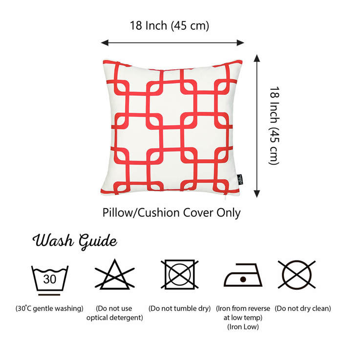 Decorative Geometric Set of 2 Throw Pillow Cover 18" in. x 18" in. Square for Couch, Bedding