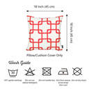 Square 18" x 18" Red & White Decorative Geometric Set of 2 Throw Pillow Cover 18" in. x 18" in. Square for Couch, Bedding