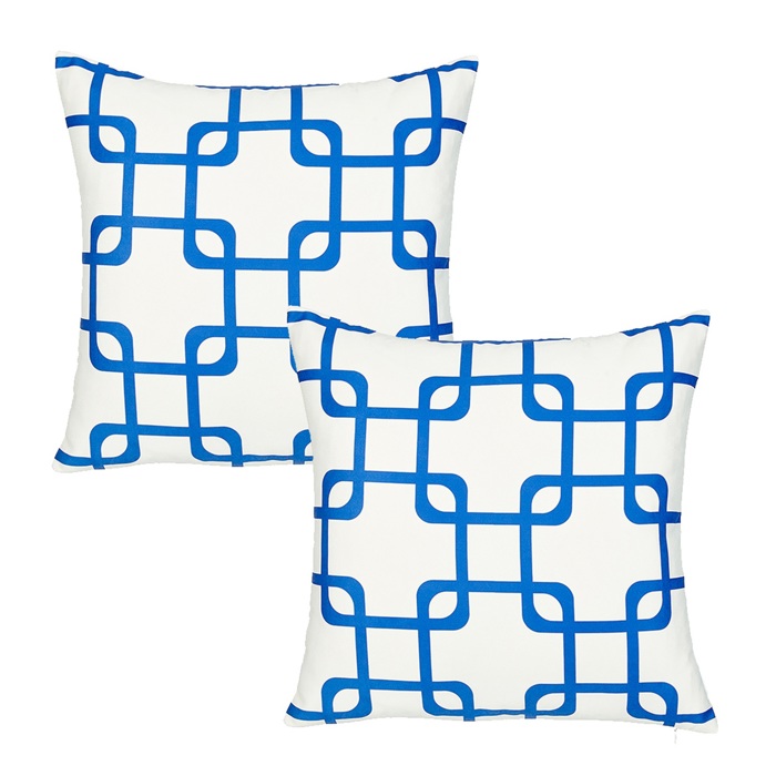 Decorative Geometric Set of 2 Throw Pillow Cover 18" in. x 18" in. Square for Couch, Bedding