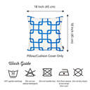 Square 18" x 18" Blue & White Decorative Geometric Set of 2 Throw Pillow Cover 18" in. x 18" in. Square for Couch, Bedding