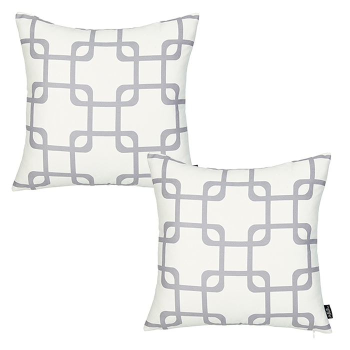 Decorative Geometric Set of 2 Throw Pillow Cover 18" in. x 18" in. Square for Couch, Bedding